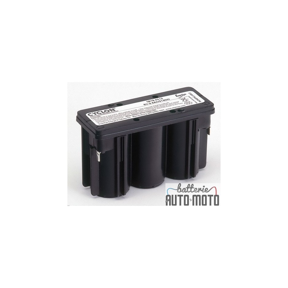 BATTERIE CYCLON MODELE  6v D  6V / 2.5Ah L X Dia x h x  113,8 x 45,47 x 69,85